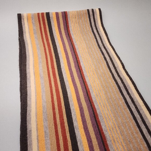 Emile Lafaurie 100% Wool Striped Knit Scarf - Picture 3 of 7